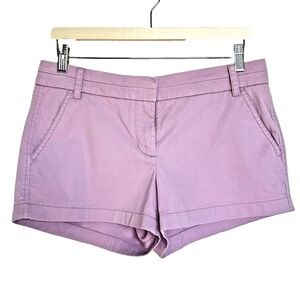 J. Crew 3” Lavender Chino Shorts - Size 6 - Mid Rise, Flat Front, Preppy Coastal